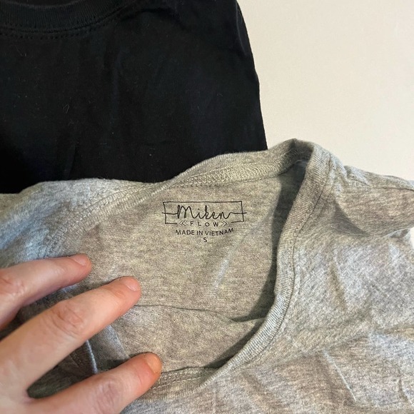 MIKEN Flow Black & Gray crop tops S (set of 2) - Picture 3 of 6
